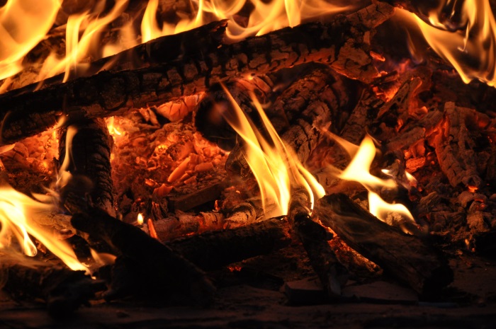 Open Fire - Burning Wood and Embers