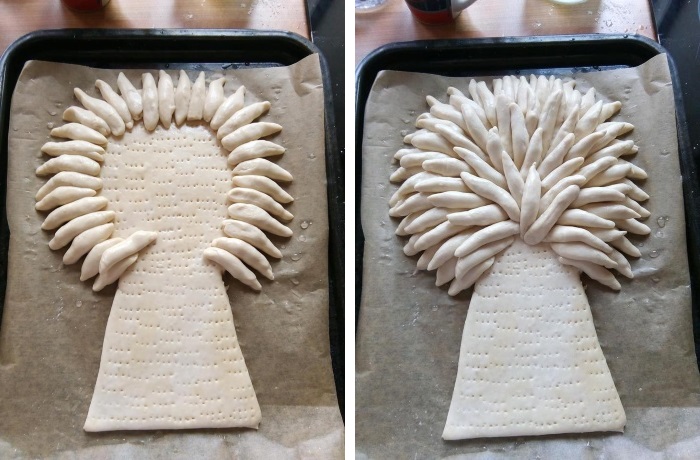 Making a baked Wheat Sheaf: Stages 3 and 4