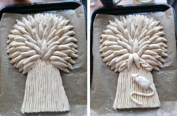 Making a baked Wheat Sheaf: Stages 5 and 6