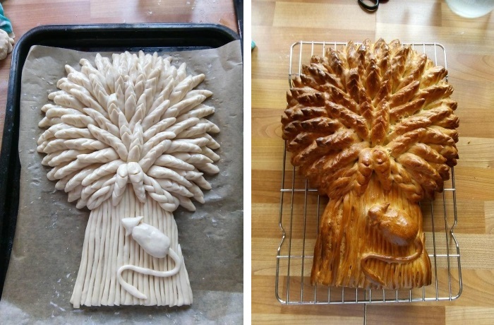 Making a baked Wheat Sheaf: Stages 7 and 8